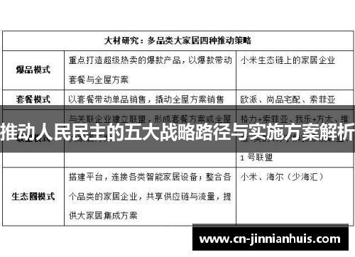 推动人民民主的五大战略路径与实施方案解析
